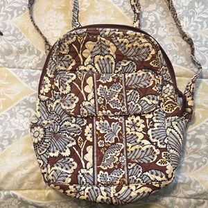 Vera Bradley Brown and Cream Patterned Backpack